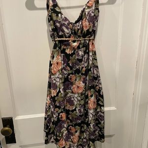 Papaya black floral high-low dress
